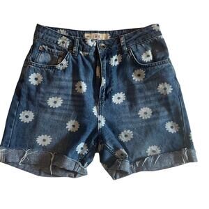 Topshop Moto Mom Jean High Rise Floral Shorts Y2K 90’s Inspired Waist 28